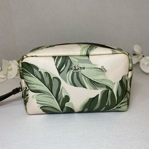 Coach Boxy Banana Leaf Print Cosmetic Bag